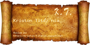 Kriston Titánia névjegykártya